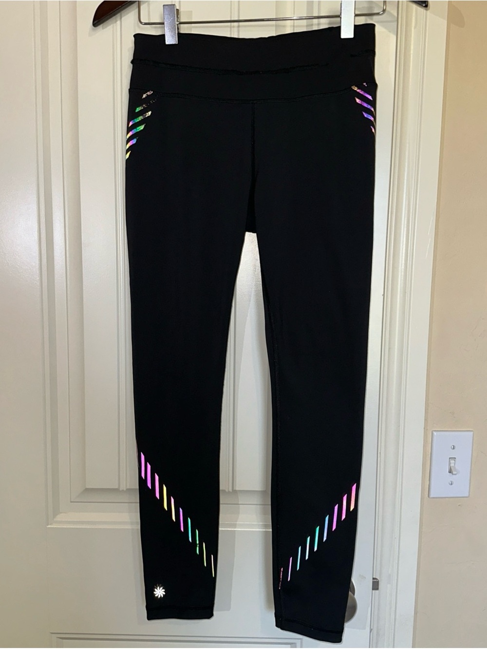 Athleta Black Spectrum Sonar Reflective 7/8 Tights XS